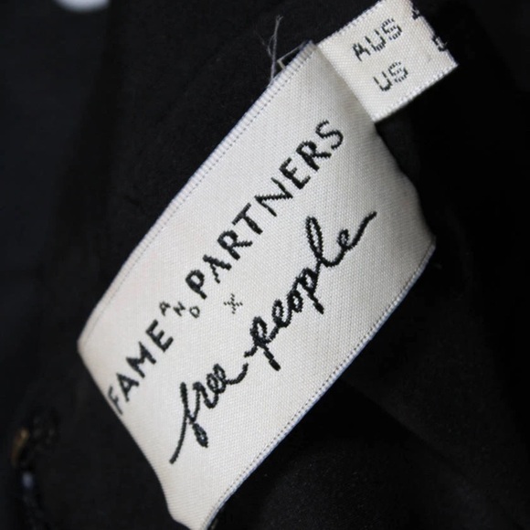 Fame & Partners x Free People The Sarr Polka Dot Wide Leg Jumpsuit 0 Black - Picture 5 of 5